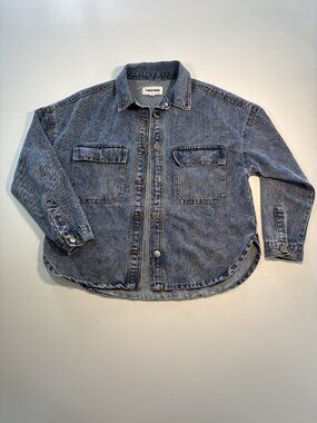 Vigoss Denim Shacket Mens M Button Front Lightweight Blue Jean Shirt Jacket